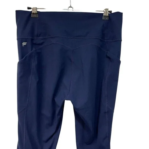 Fabletics Oasis PureLuxe High-Waisted Crop Pocket Legging Navy Blue Size Large - Picture 6 of 7